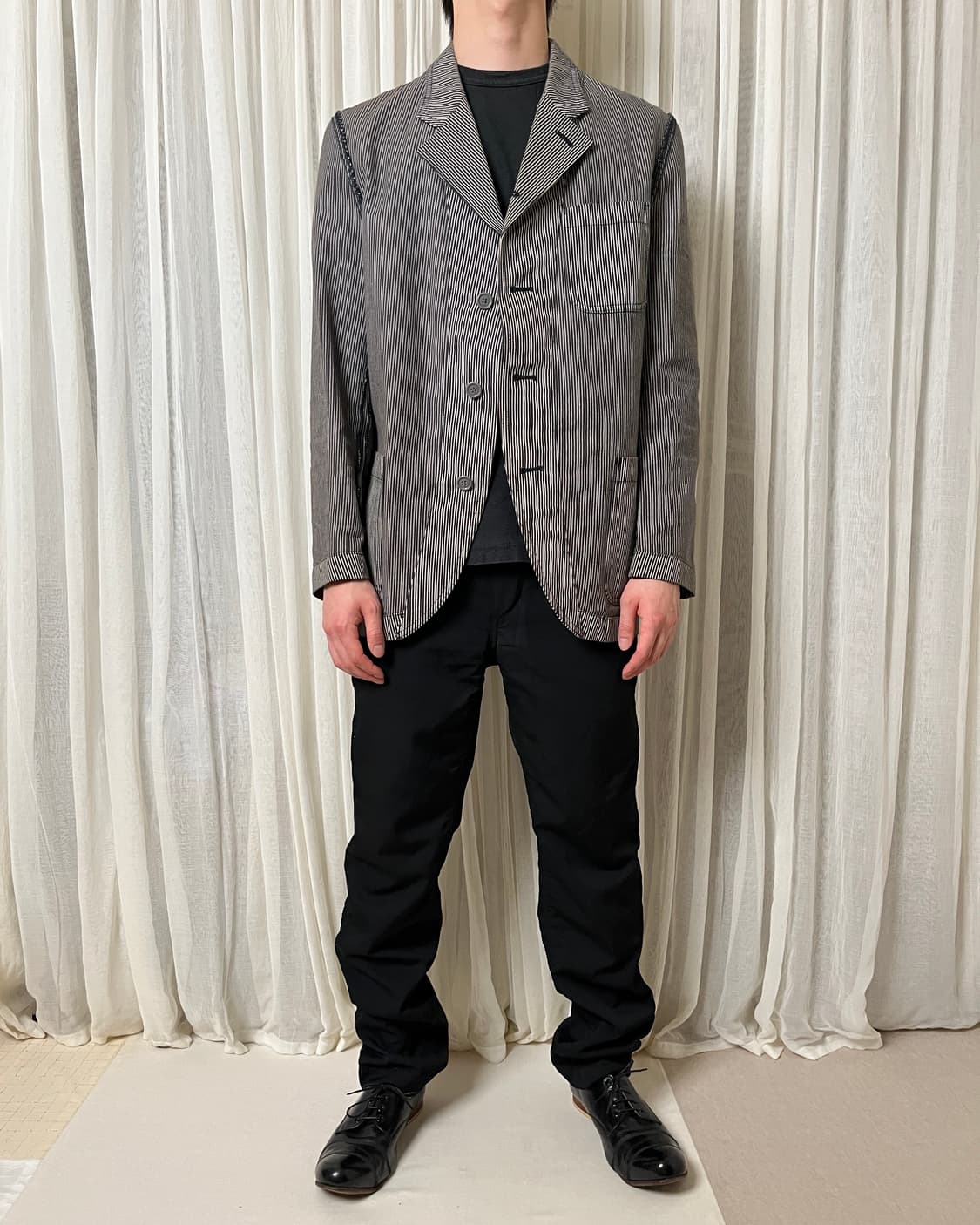 꼼데가르송 옴므플러스 02ss 스트라이프 테일러드 자켓 상품이미지9