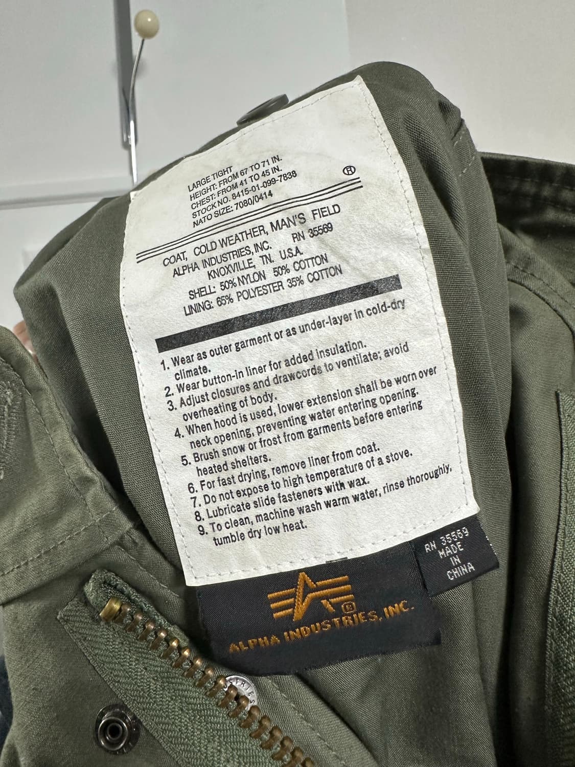 알파인더스트리 M65 필드자켓 상품이미지4