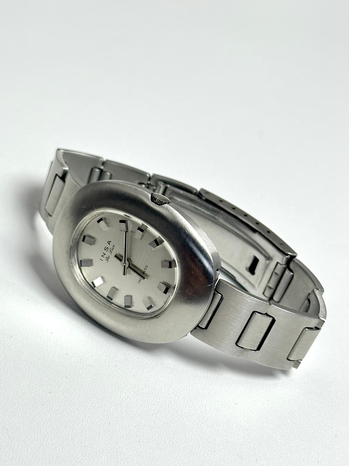 인사 드 뤽스 빈티지 오벌 스틸 손목시계 상품이미지3