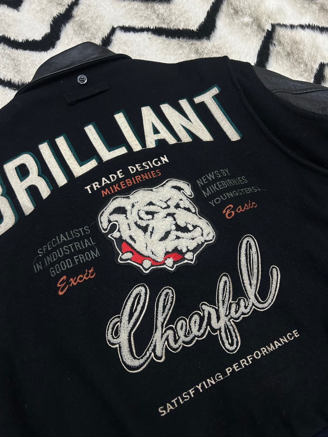 [M]마이크버니스 90s 브릴리언트 레터맨 울 레더 바시티 상품이미지1