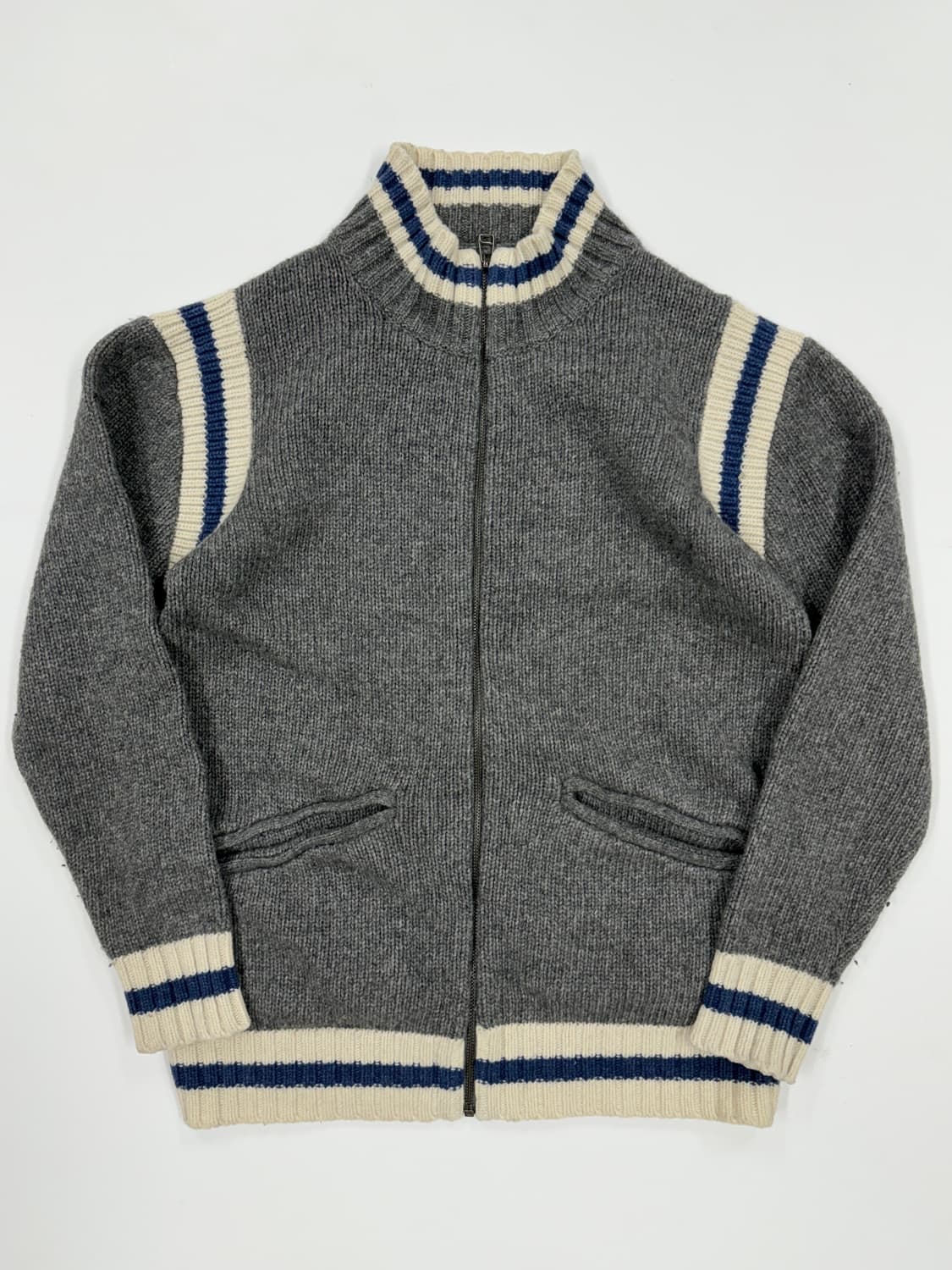 JV 바시티 투포켓 니트집업 상품이미지1