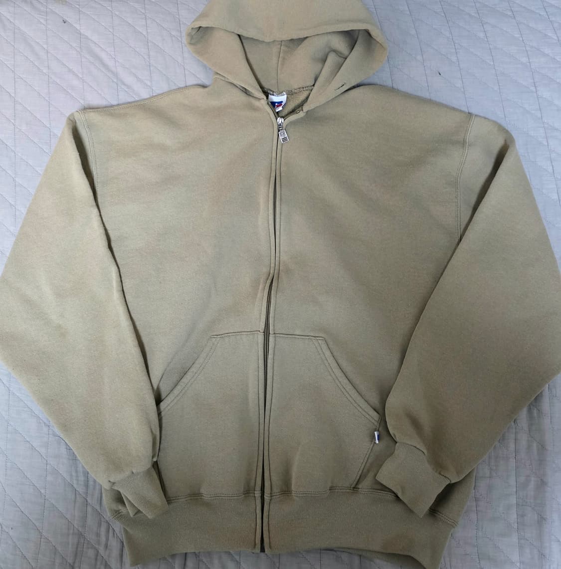 [XL] 90s 빈티지 러셀 애슬레틱 탄, 베이지 후드집업 상품이미지1