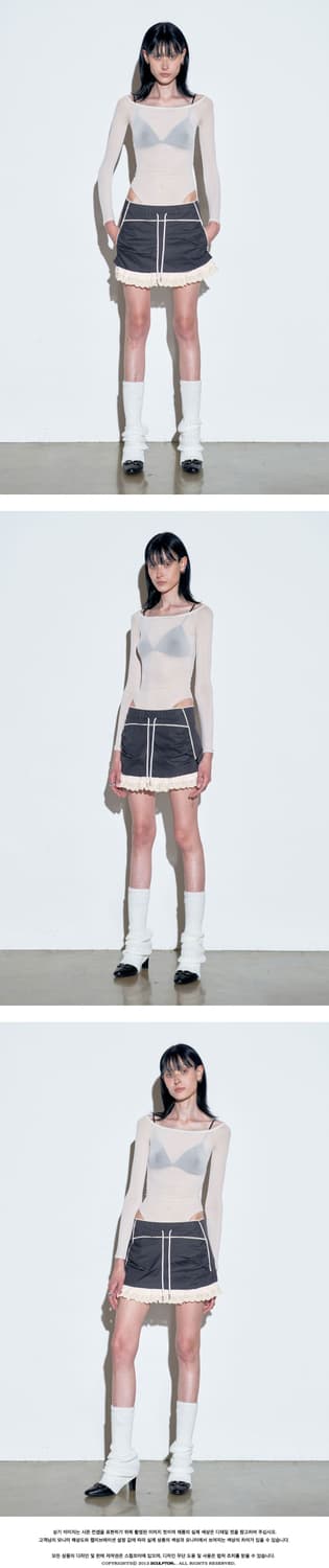 스컬프터 로우라이즈 레이스 미니스커트 차콜 xs 상품이미지2