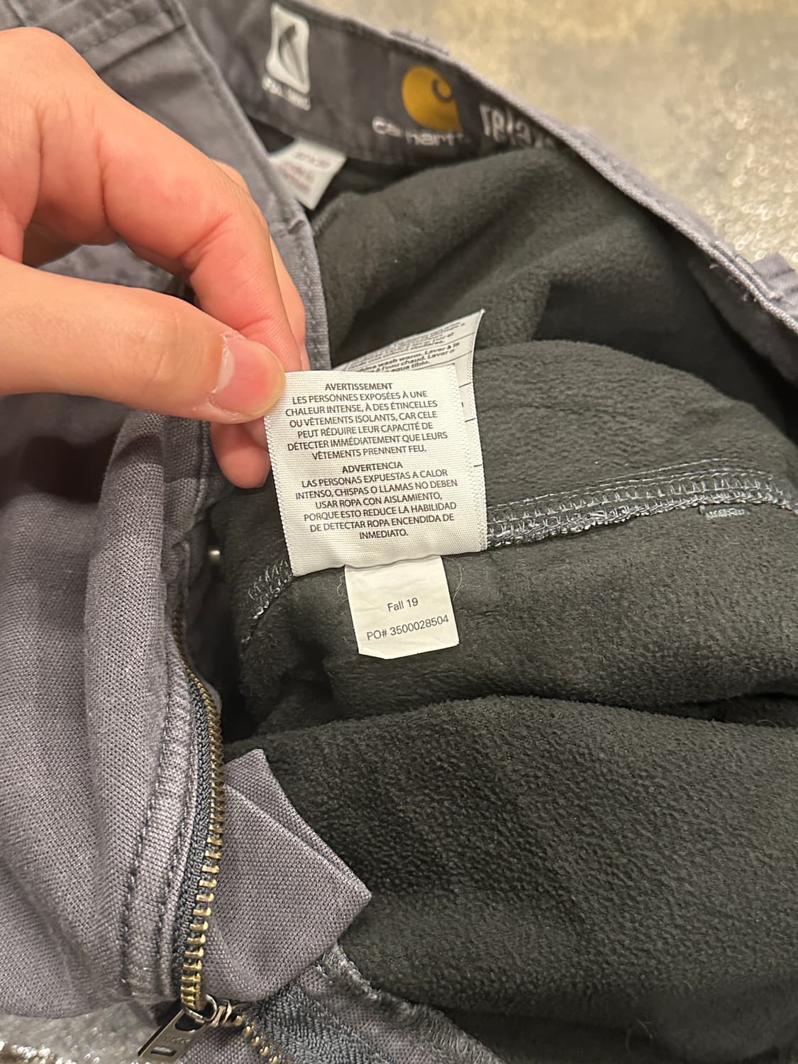 칼하트 워크팬츠 릴랙스핏 차콜 32 상품이미지7