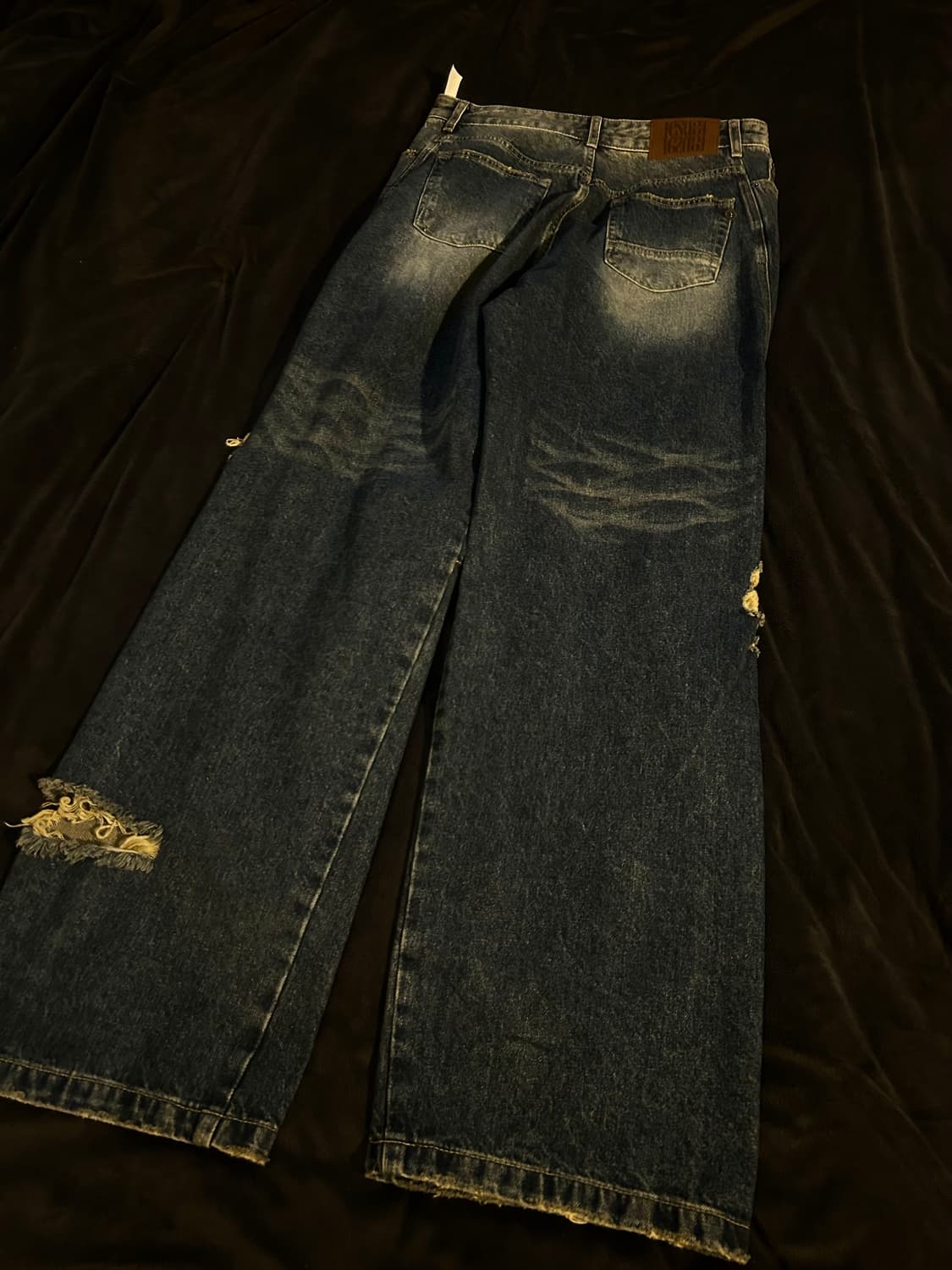 Glitter Detail Washed Damaged Denim 상품이미지5