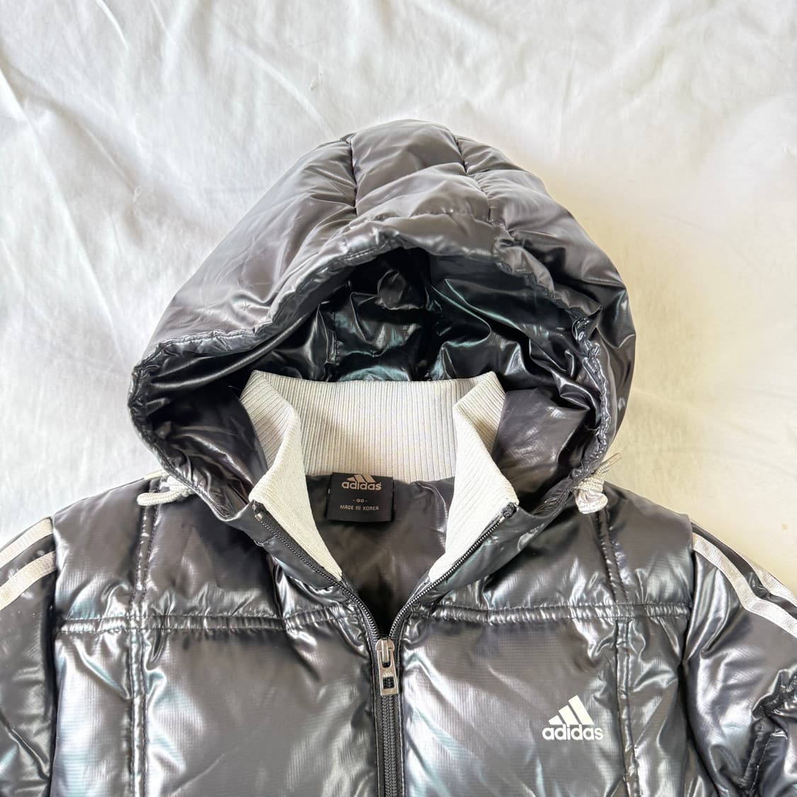 Y2K 아디다스 글로시 밴딩 구스다운패딩 S 상품이미지2