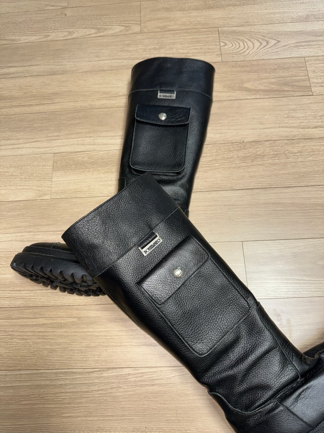 보헤미안서울) 카고 포켓 롱 부츠 블랙 상품이미지4