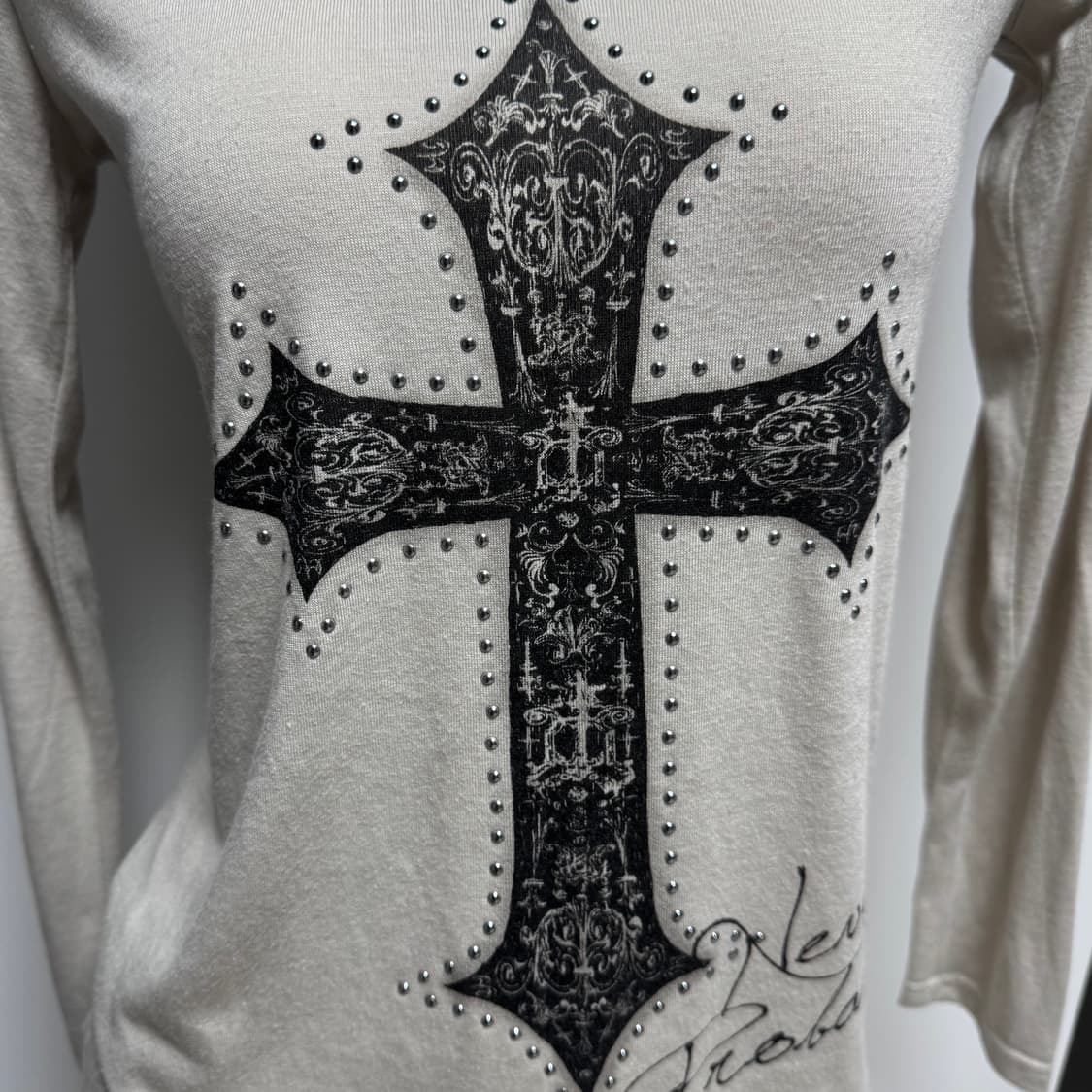 Vintage y2k punk cross cubic long sleeve 상품이미지4