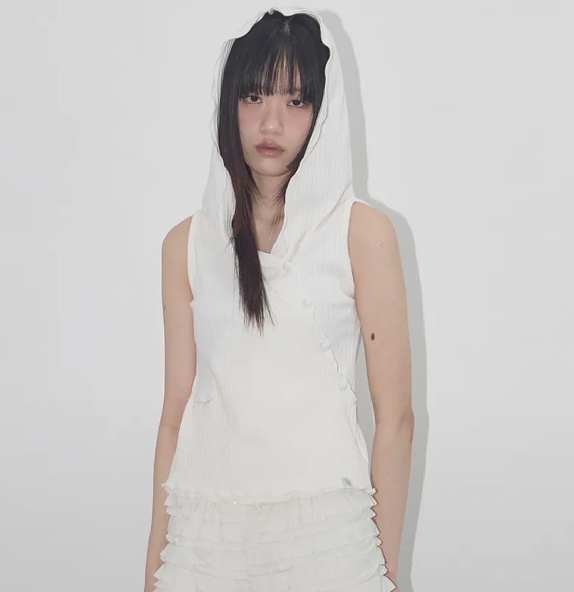 팬시클럽 버드 카울 슬리브리스 (IVORY) F25QB112 상품이미지1