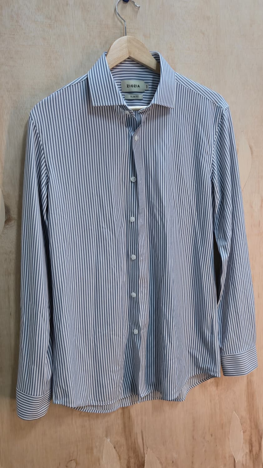 Ziozia 셔츠 블루 스트라이프 slim fit 100 상품이미지3