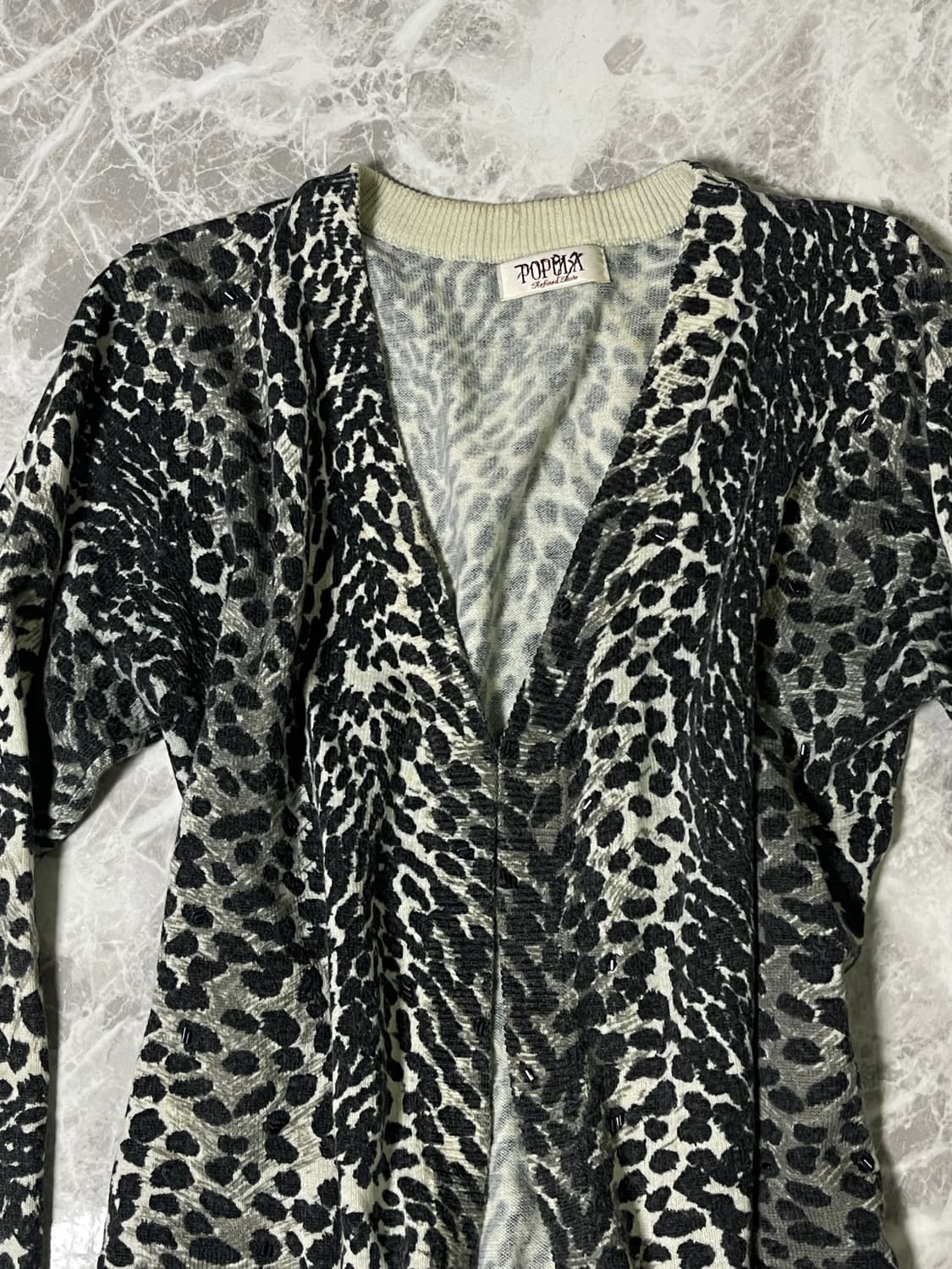 leopard one button cardigan 상품이미지2