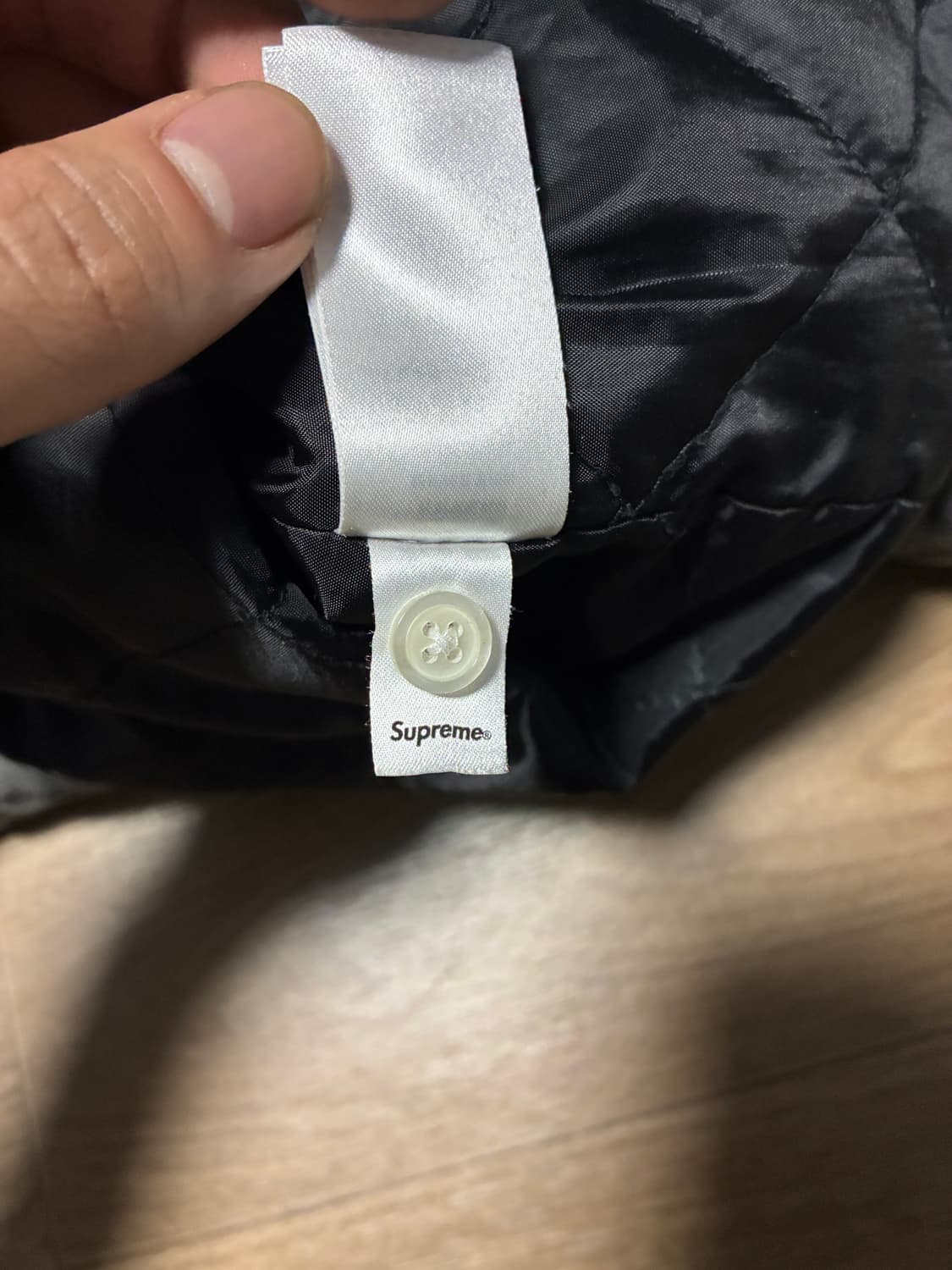 L) 슈프림 플란넬 스냅 체크 퀼팅 셔츠 그레이 블랙 상품이미지8