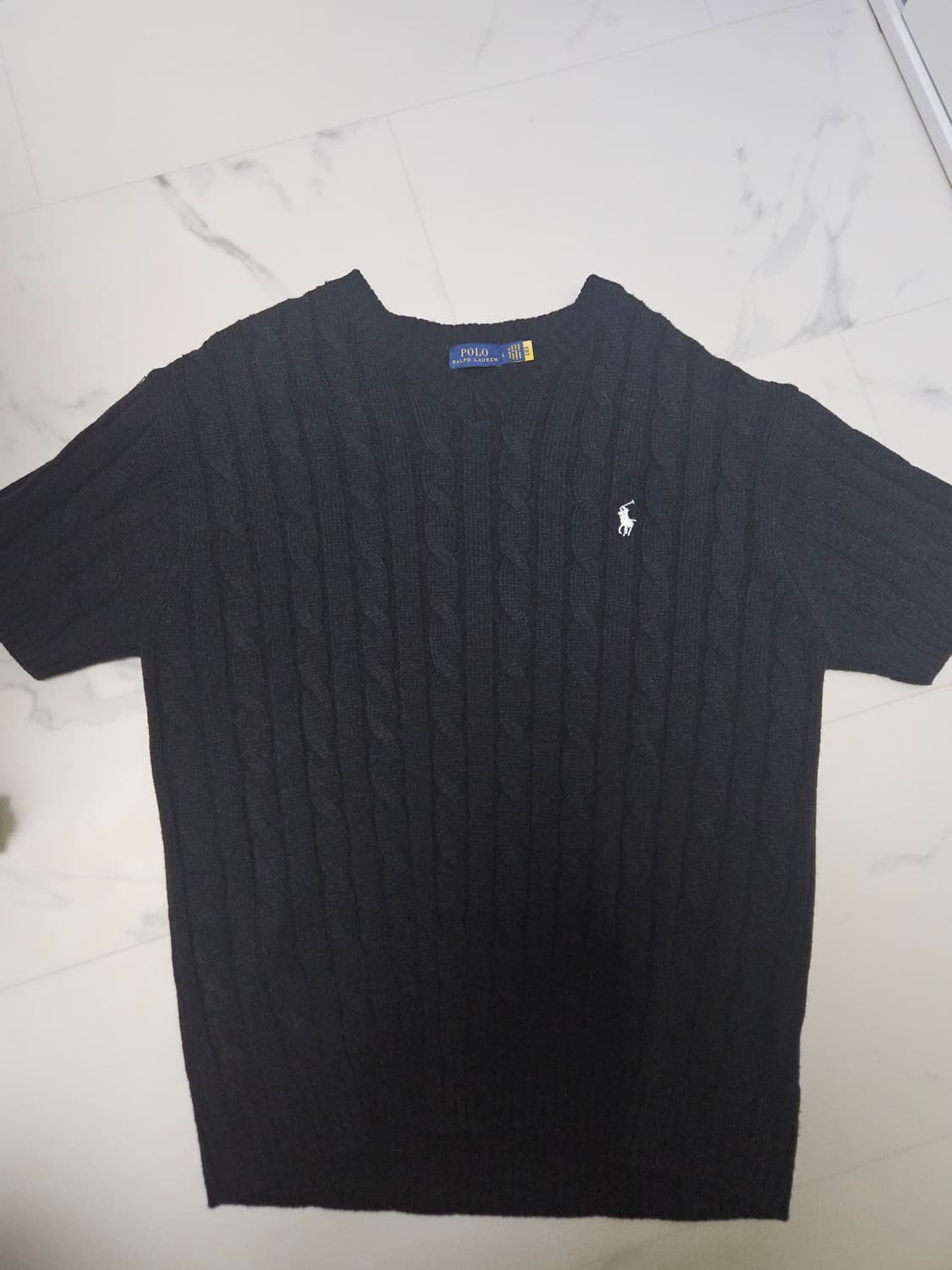 폴로 QR라벨 반팔 케이블니트(L) 상품이미지2