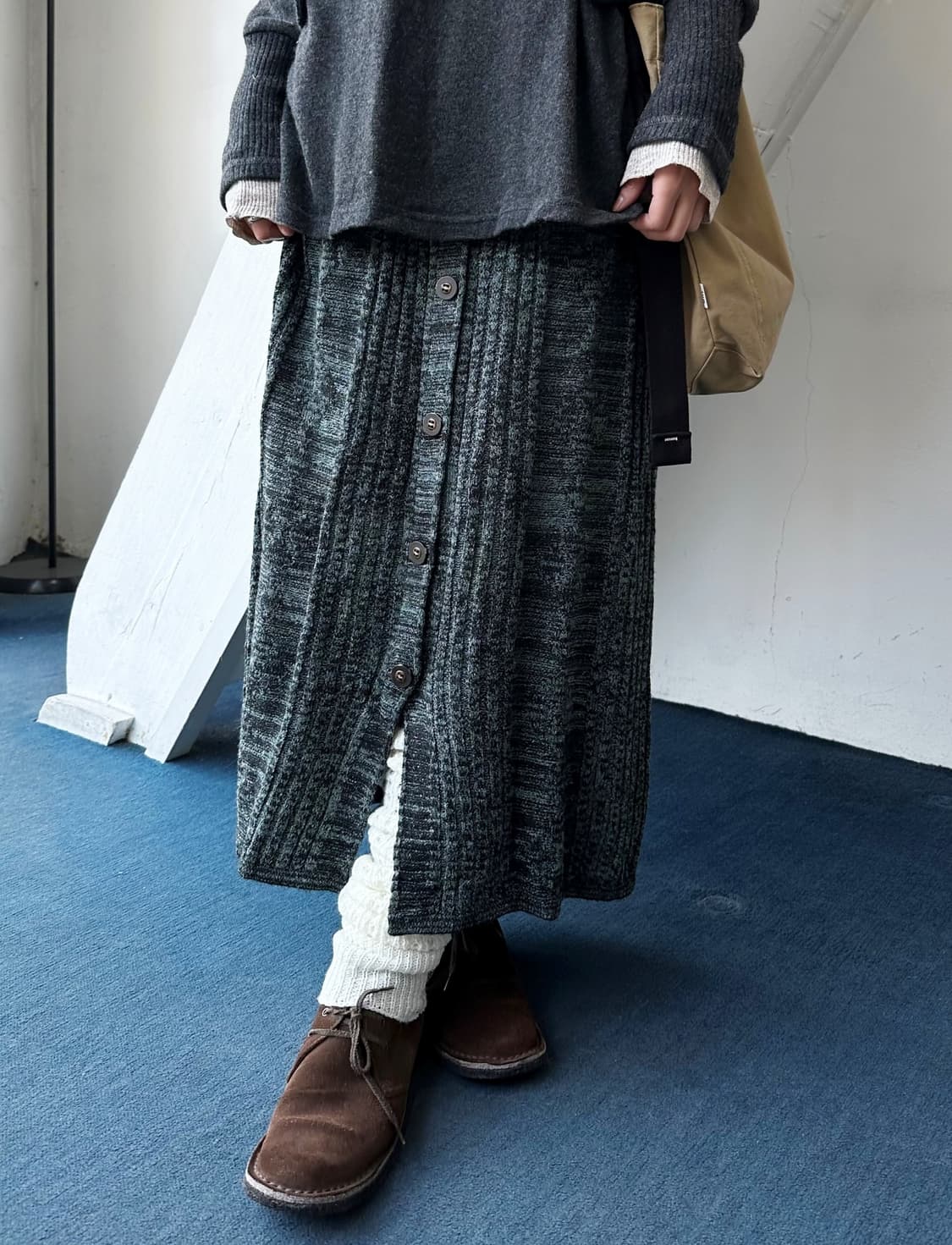 Knit fabric pattern loose skirt 상품이미지6