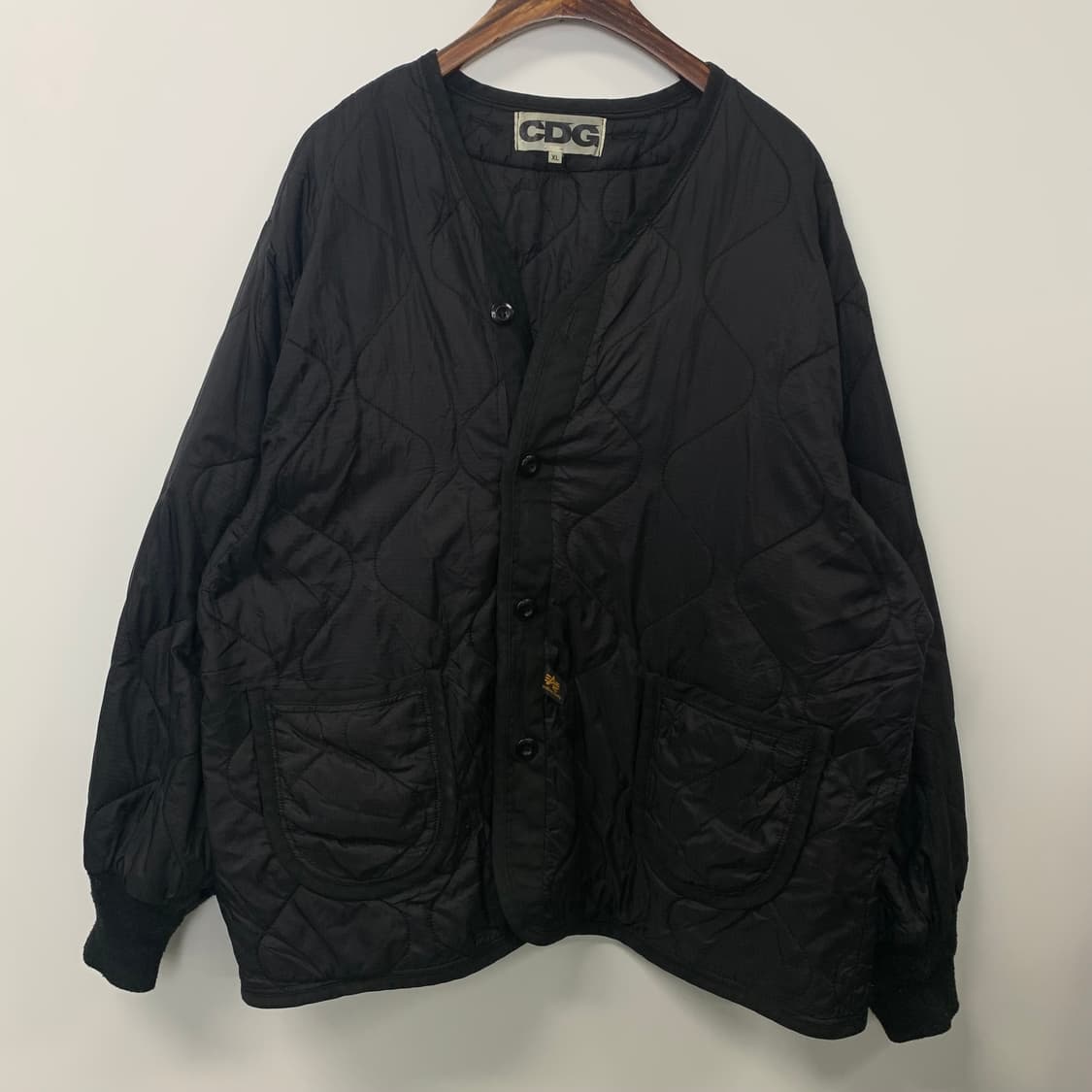 꼼데가르송 x 알파인더스트리 블랙 퀼팅 라이너 자켓 상품이미지3