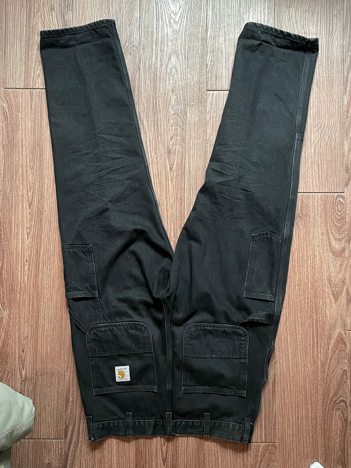 칼하트윕 더블니 스미스 블랙 스톤 워시드 상품이미지2