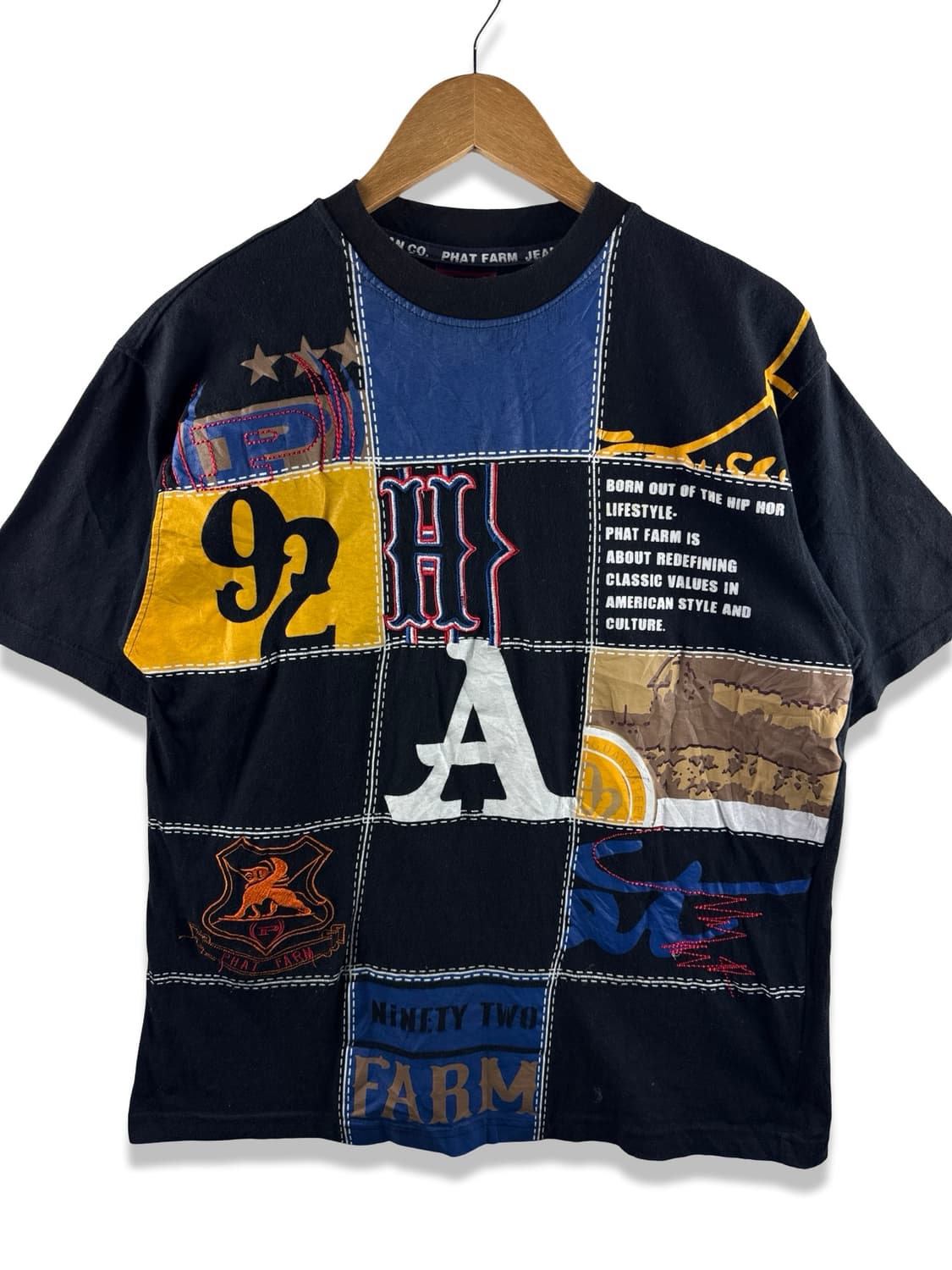 JPN Phat Farm 90S 외힙 패치 그래픽 티셔츠2728 상품이미지1