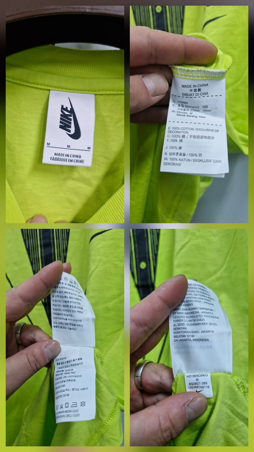 95M 나이키X오프화이트 NRG A6 반팔티 라임그린. 상품이미지8