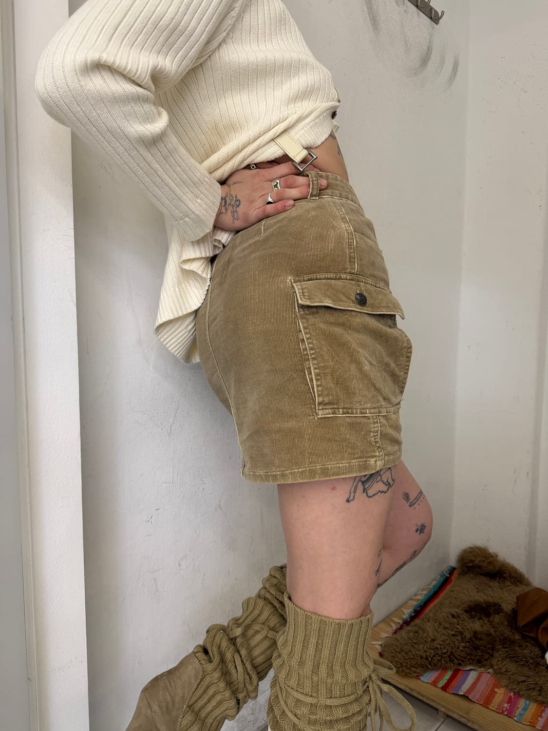 corduroy cargo mini skirt 상품이미지3