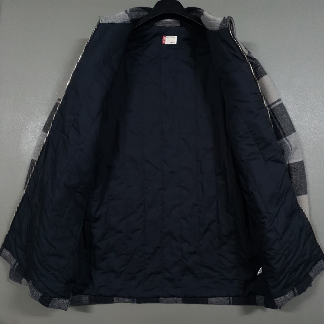 L) 리바이스 웨스턴 드리즐러 타탄체크 울 모직 블루종 집업 자켓 상품이미지5