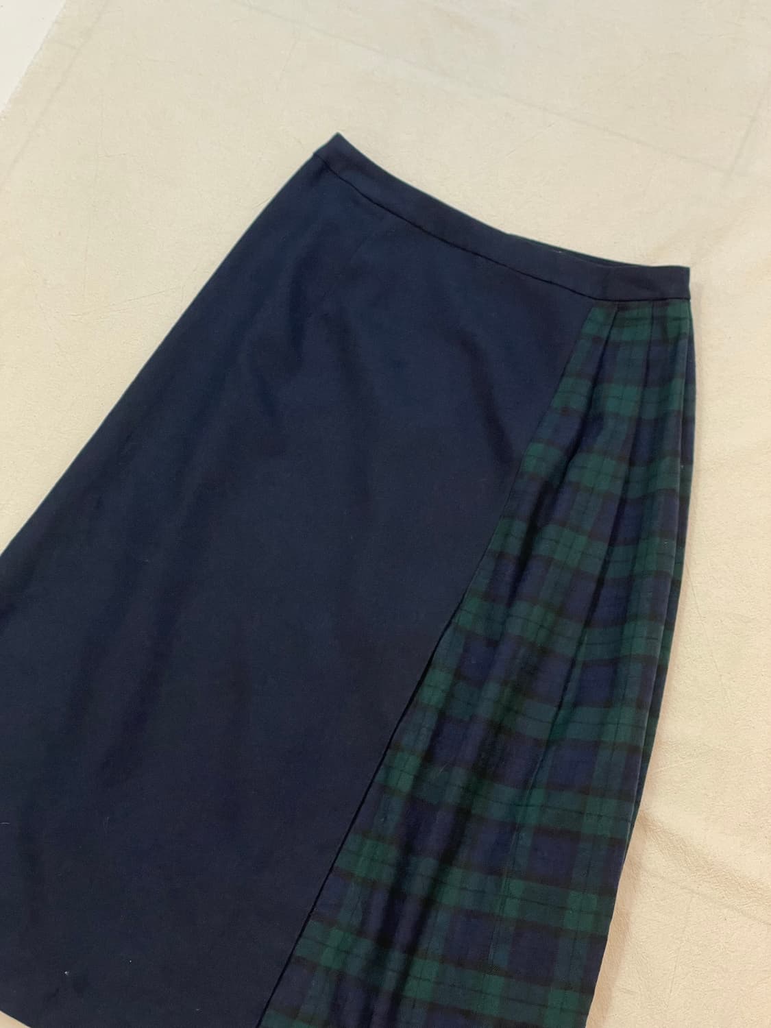 일본빈티지 체크배색주름스커트 상품이미지1