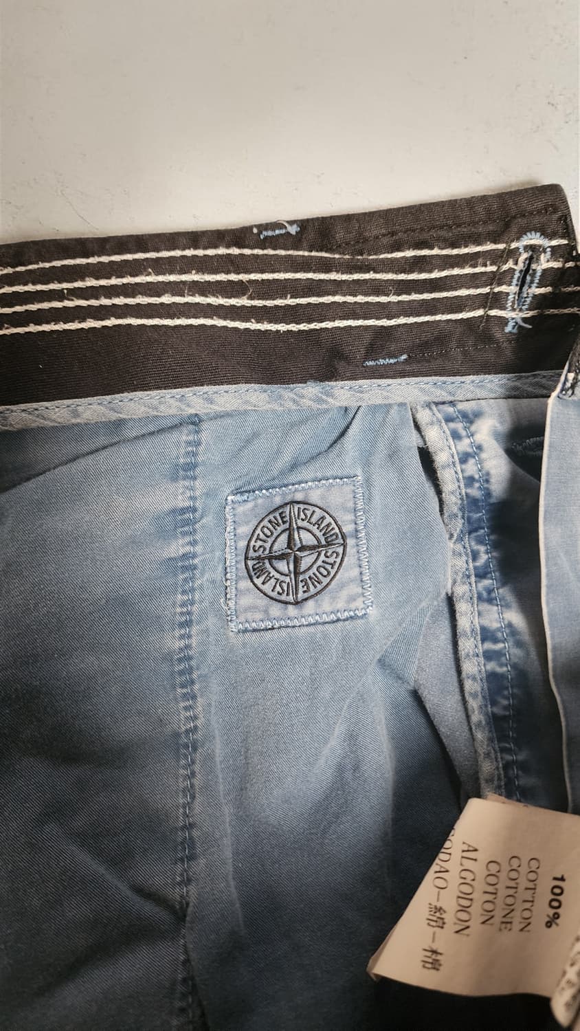 STONE ISLAND 블루 워싱 카고 7부 바지 상품이미지7