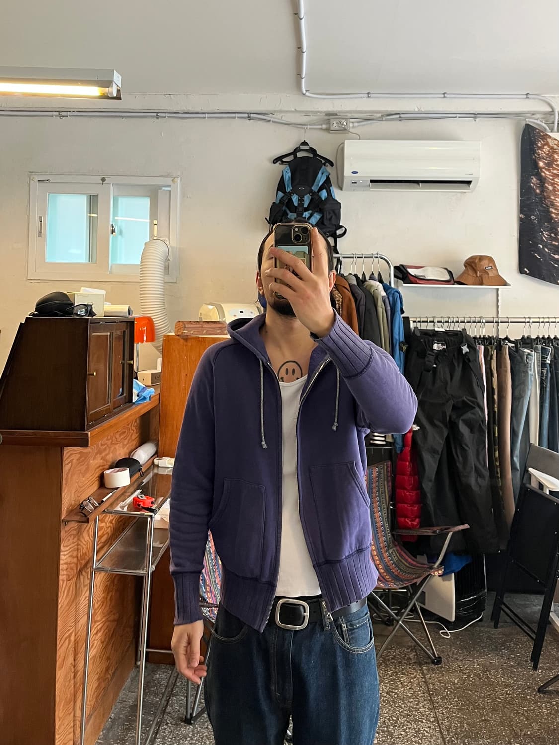 투문 twomoon 튜블러 루프휠 래글런 2way 스웻후드집업 상품이미지4