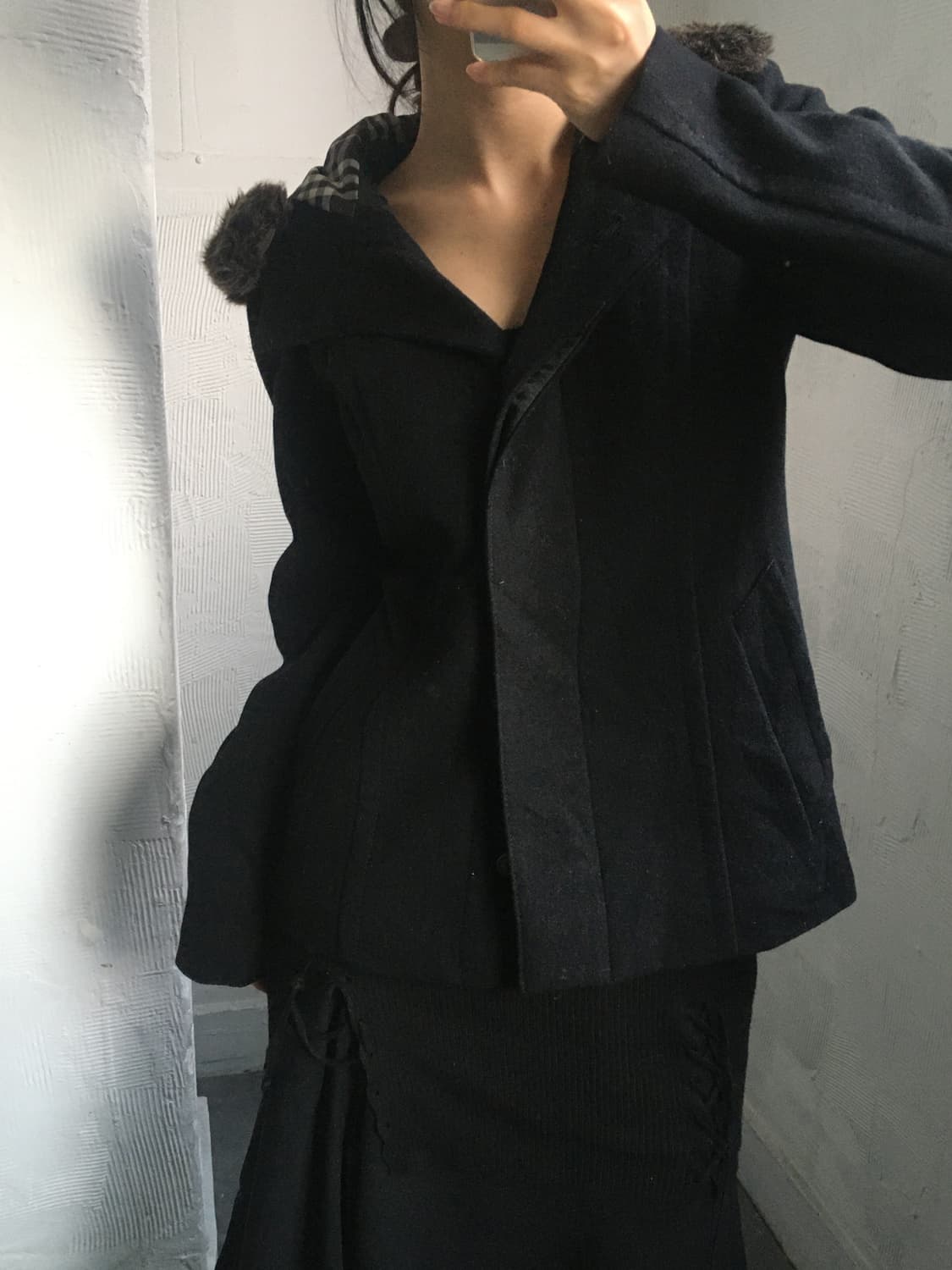 Burberry 버버리 블루라벨 퍼 트리밍 후드 하프 자켓 상품이미지2