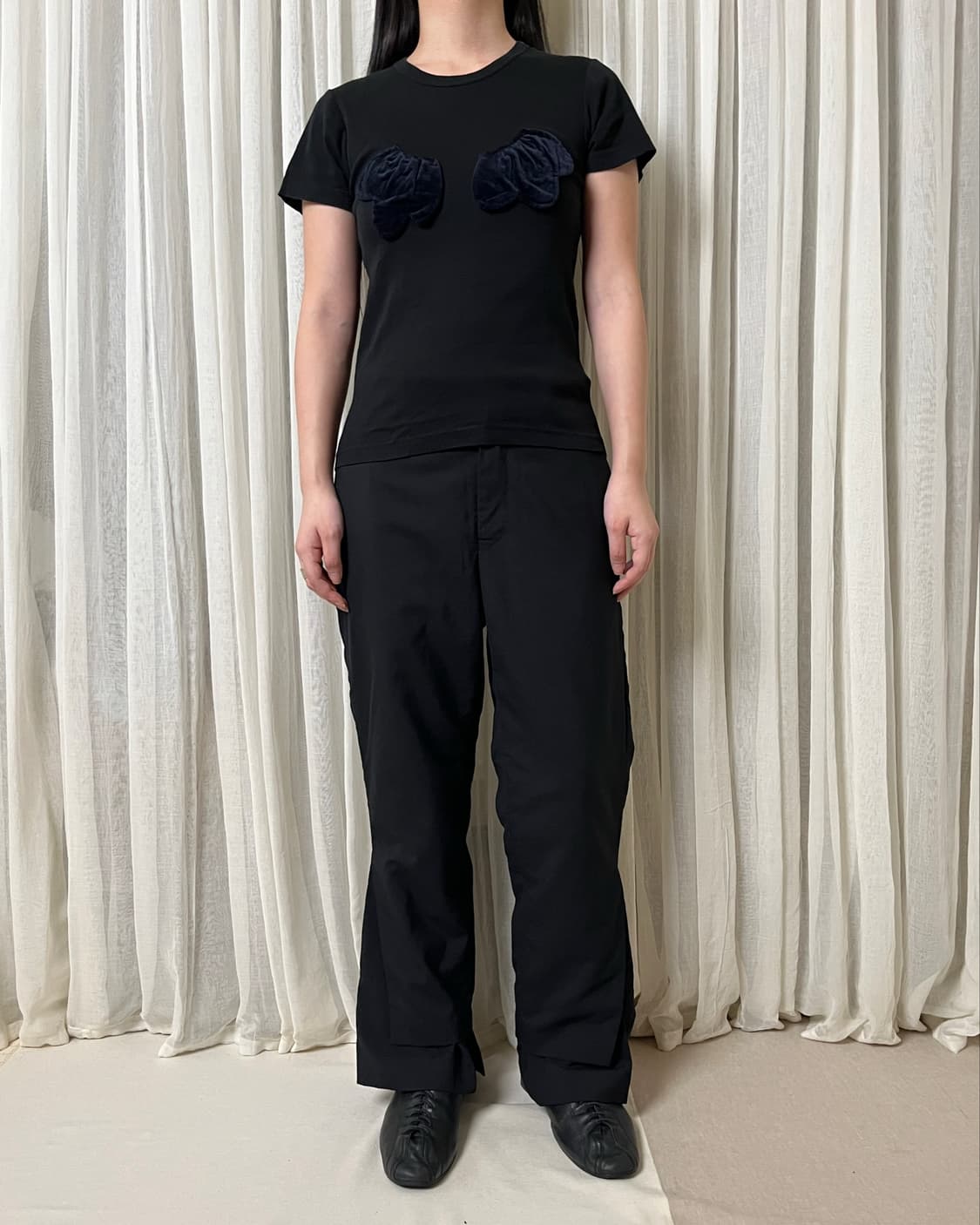 꼼데가르송 벨벳 패치 티셔츠 comme des garcons 상품이미지3