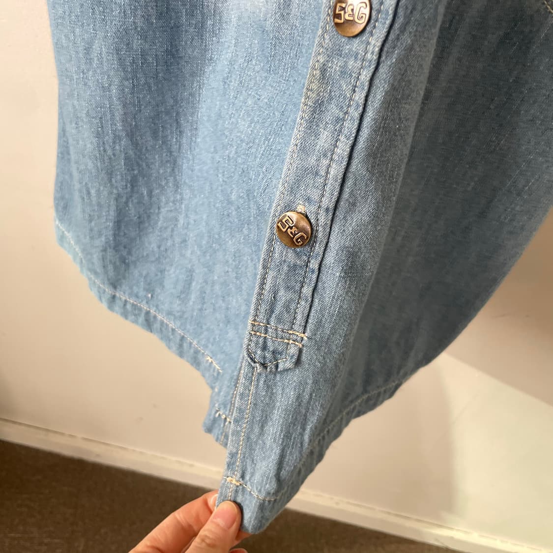 vintage wash denim shirt dress 상품이미지6