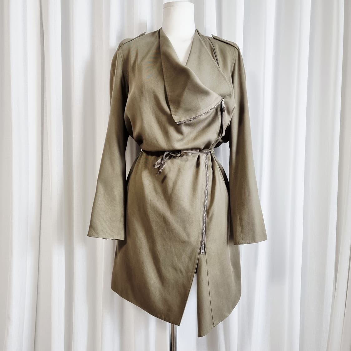 올세인츠 리오셀,큐프로 배색 크로스집업 코트 (44-날씬55) 드라이필요 상품이미지1