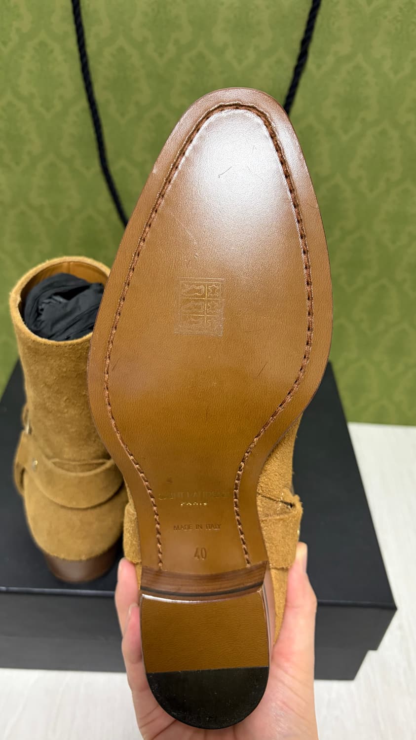 생로랑 남성 스웨이드 하네스 부츠 브라운 40사이즈 국내 매장판 새상품 상품이미지4