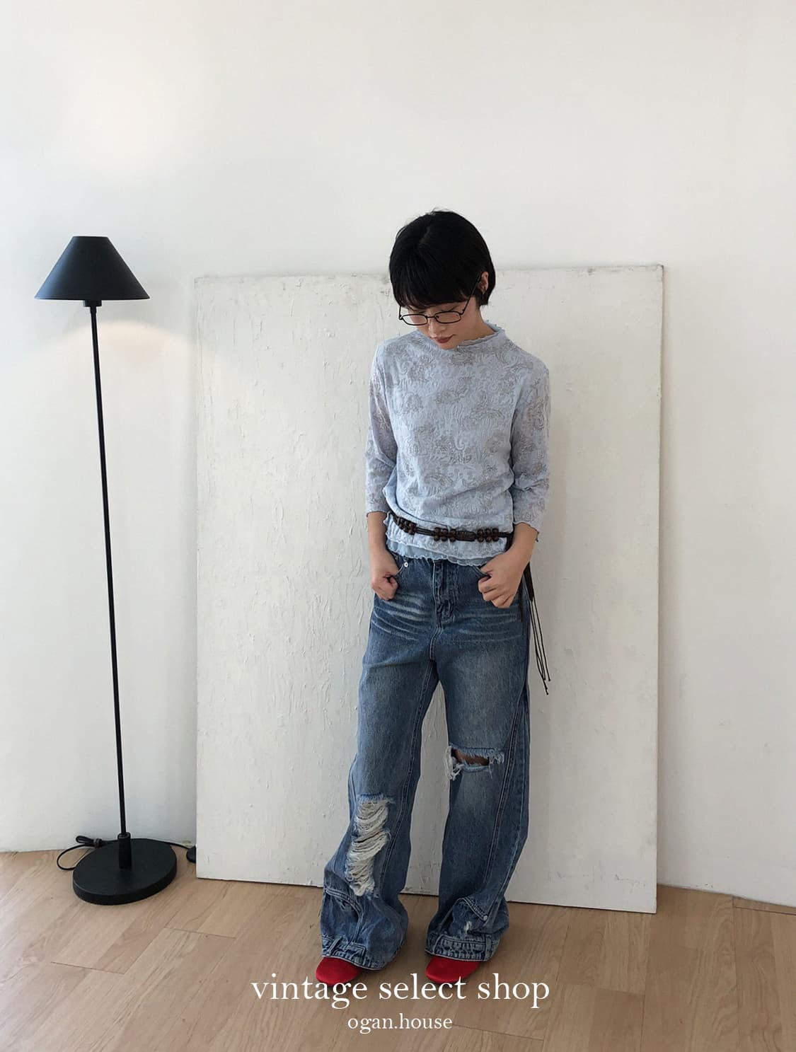 vintage distressed wide denim 상품이미지8