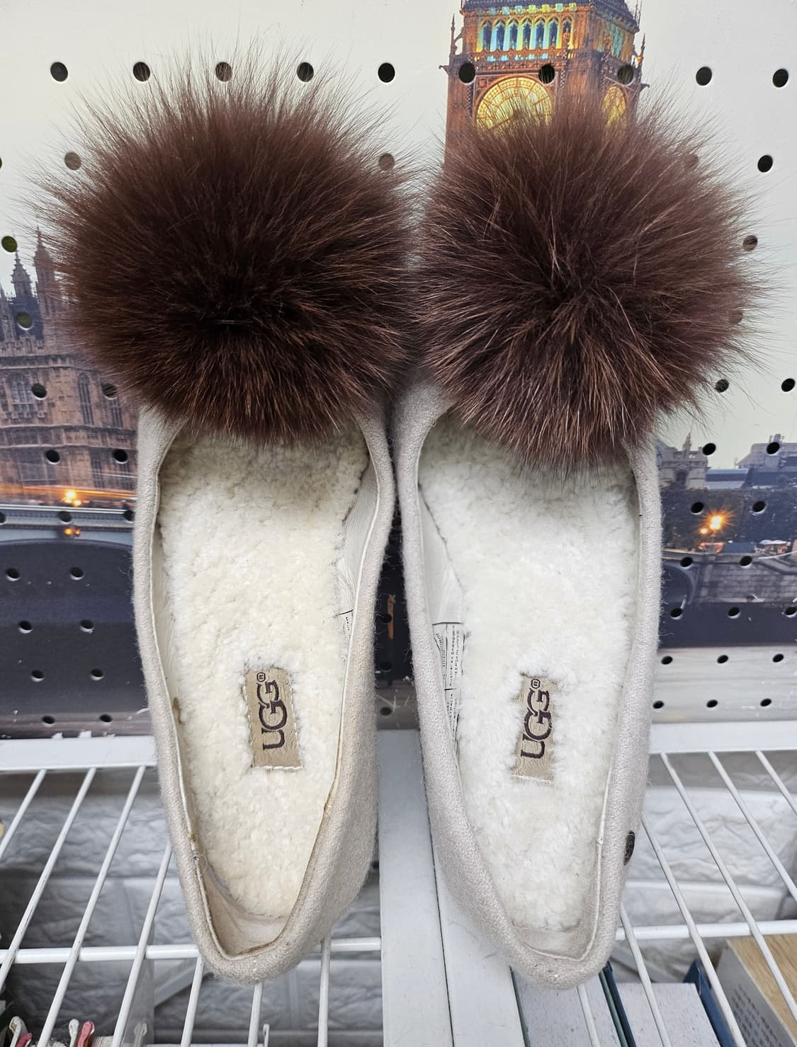 호주 어그 퍼 폼폼 플랫슈즈 215 양모 여성겨울신발 HD21 상품이미지4