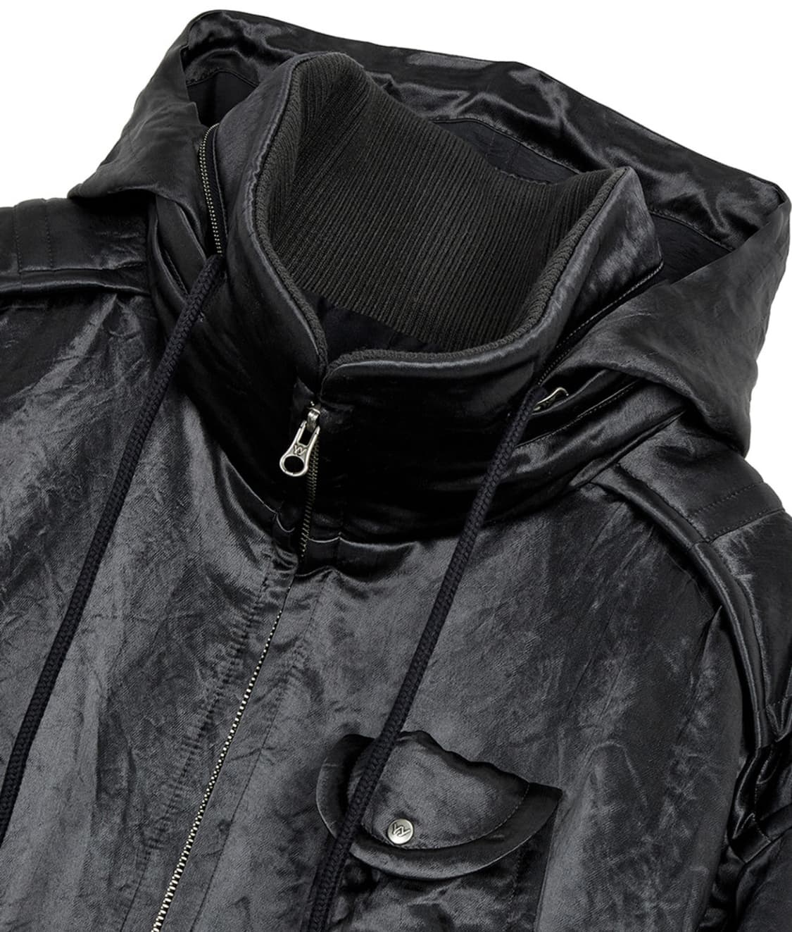 open yy (오픈와이와이) 새틴 카고 봄버 차콜 S 상품이미지3