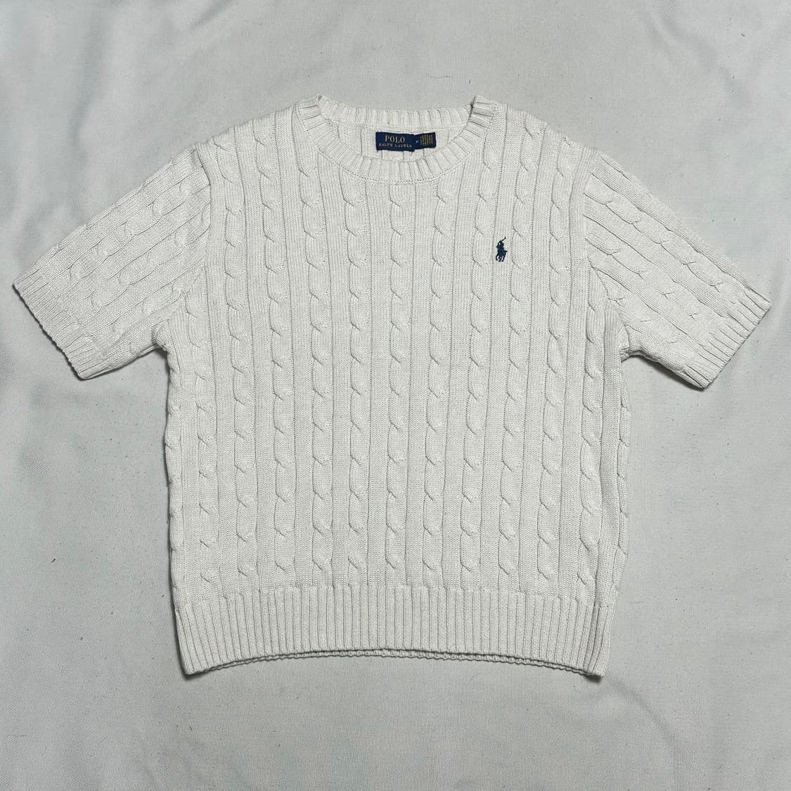 M 폴로랄프로렌 화이트 케이블 반팔 니트 상품이미지2