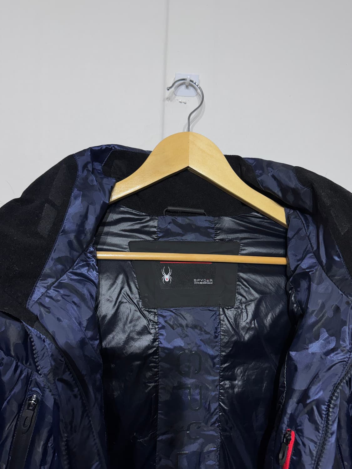 스파이더 카모플라쥬 구스 롱패딩 네이비 L 상품이미지8
