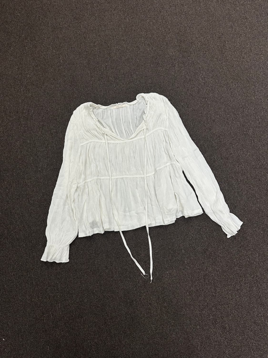 OS)Japanese vintage 화이트 셔링 블라우스 상품이미지3