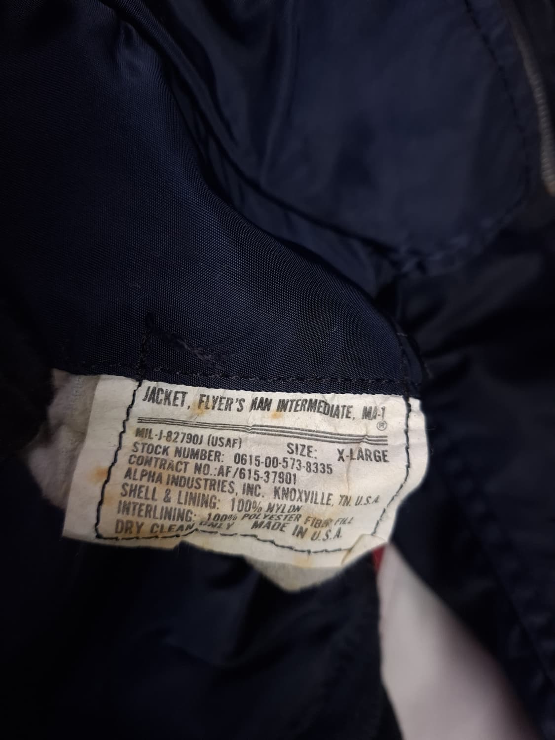 오리지날 미국제조 알파사 미공군 민수용 MA-1 항공자켓 상품이미지4