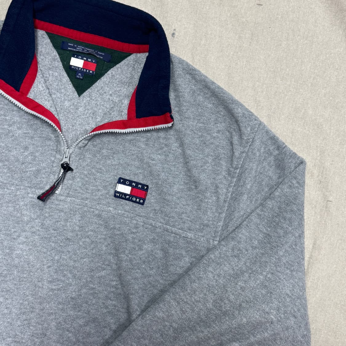 타미힐피거 90s 빈티지 기모 플리스 반집업 XL 상품이미지2
