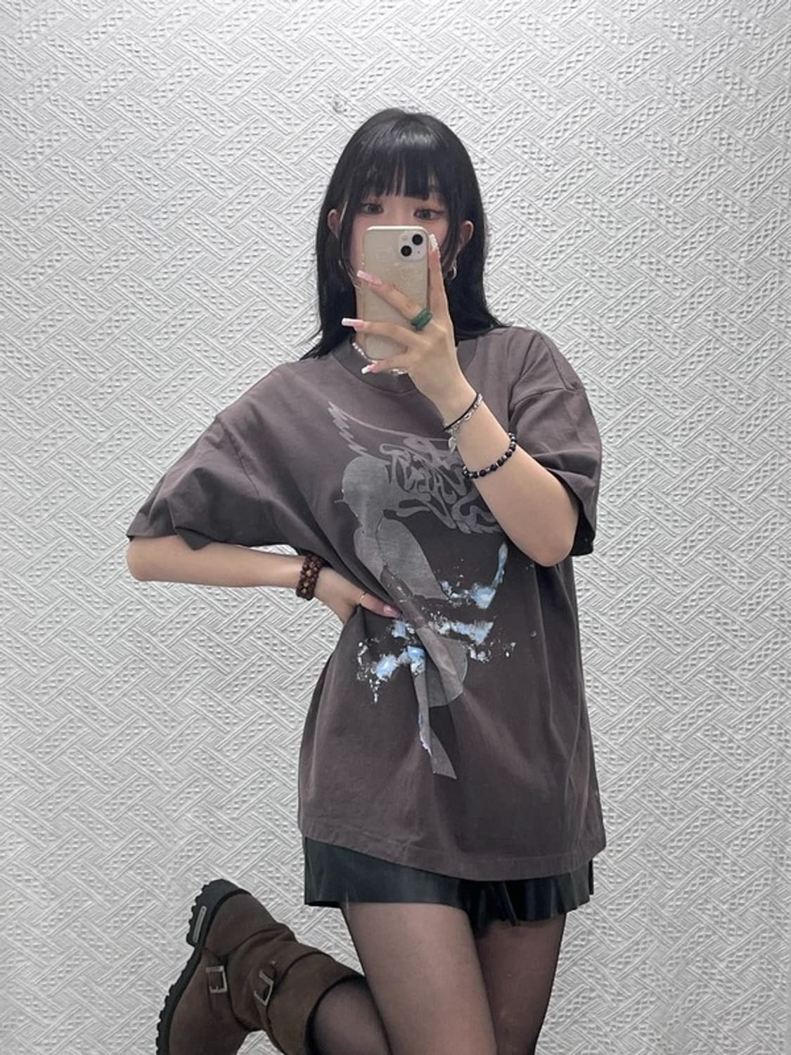 세인트미카엘x소라야마하지메 가먼트다잉 반팔티 L C12177 상품이미지1
