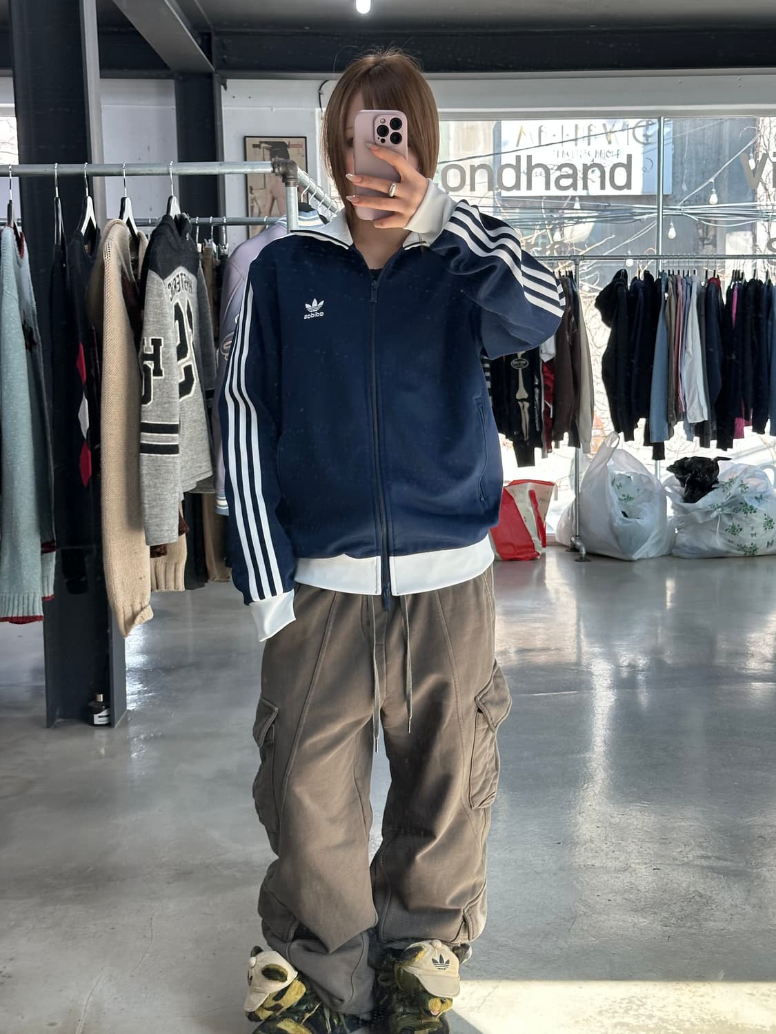 아디다스 베켄바우어 투웨이 트랙탑져지 화이트네이비 상품이미지4