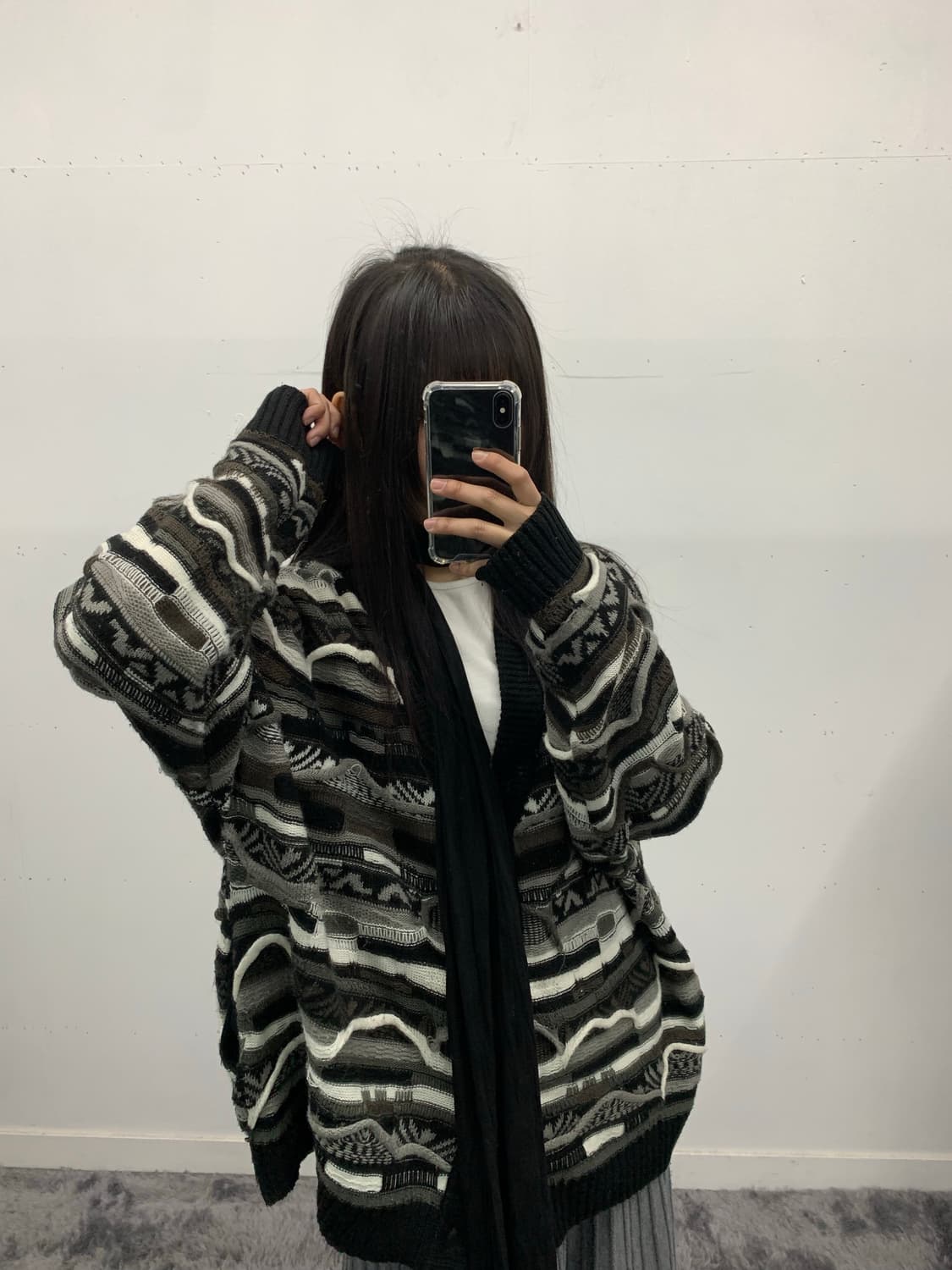 케이블 패턴 가디건 상품이미지1