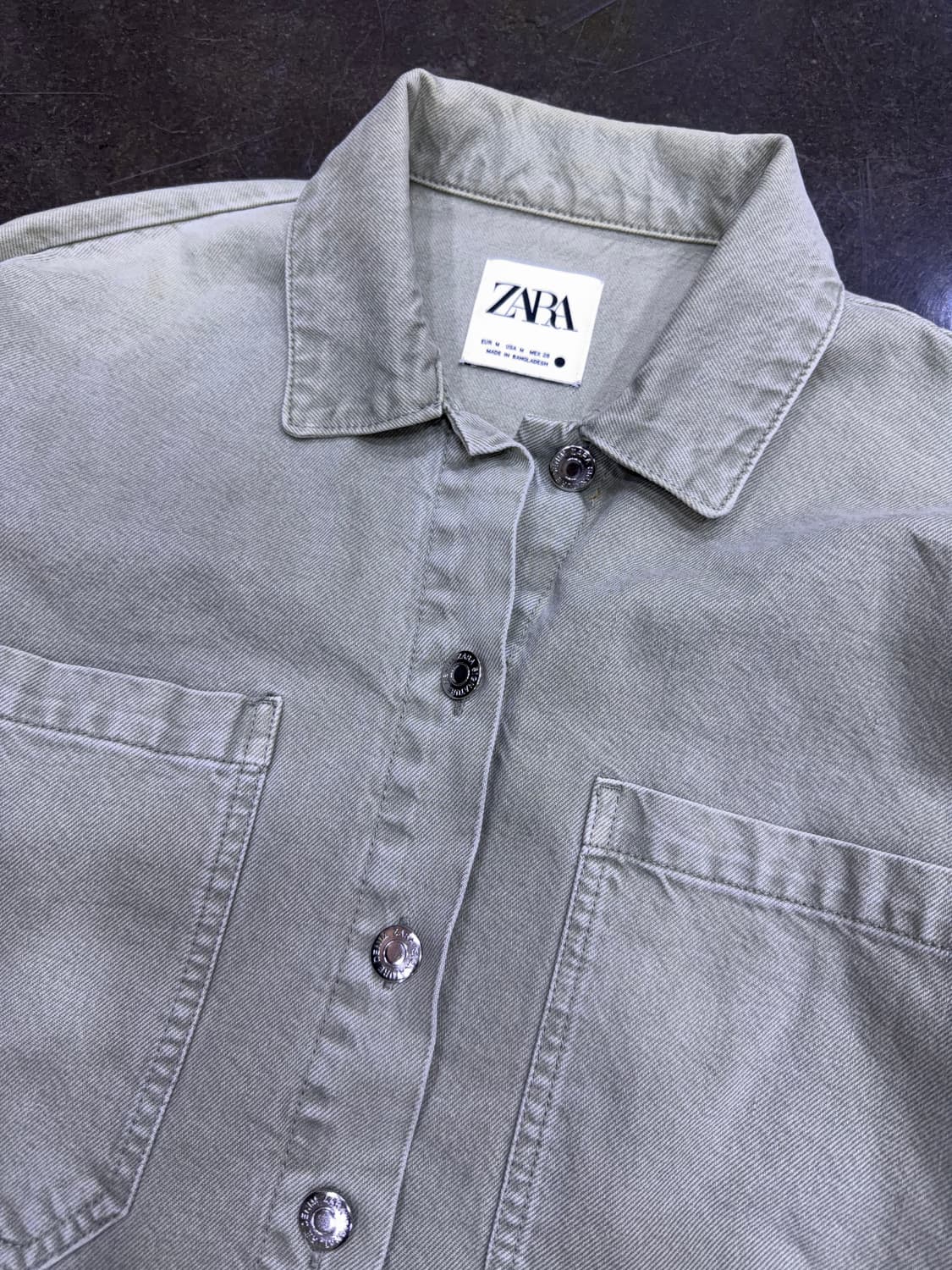 자라 우먼스 빈티지 데님 셔츠 자켓 셔켓 루즈핏 M 상품이미지3