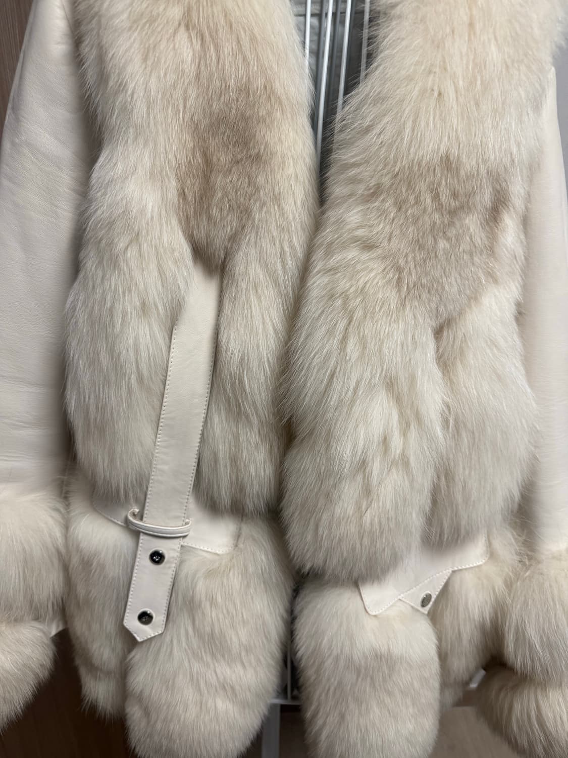 아이보리 폭스 퍼 양가죽 자켓   상품이미지3