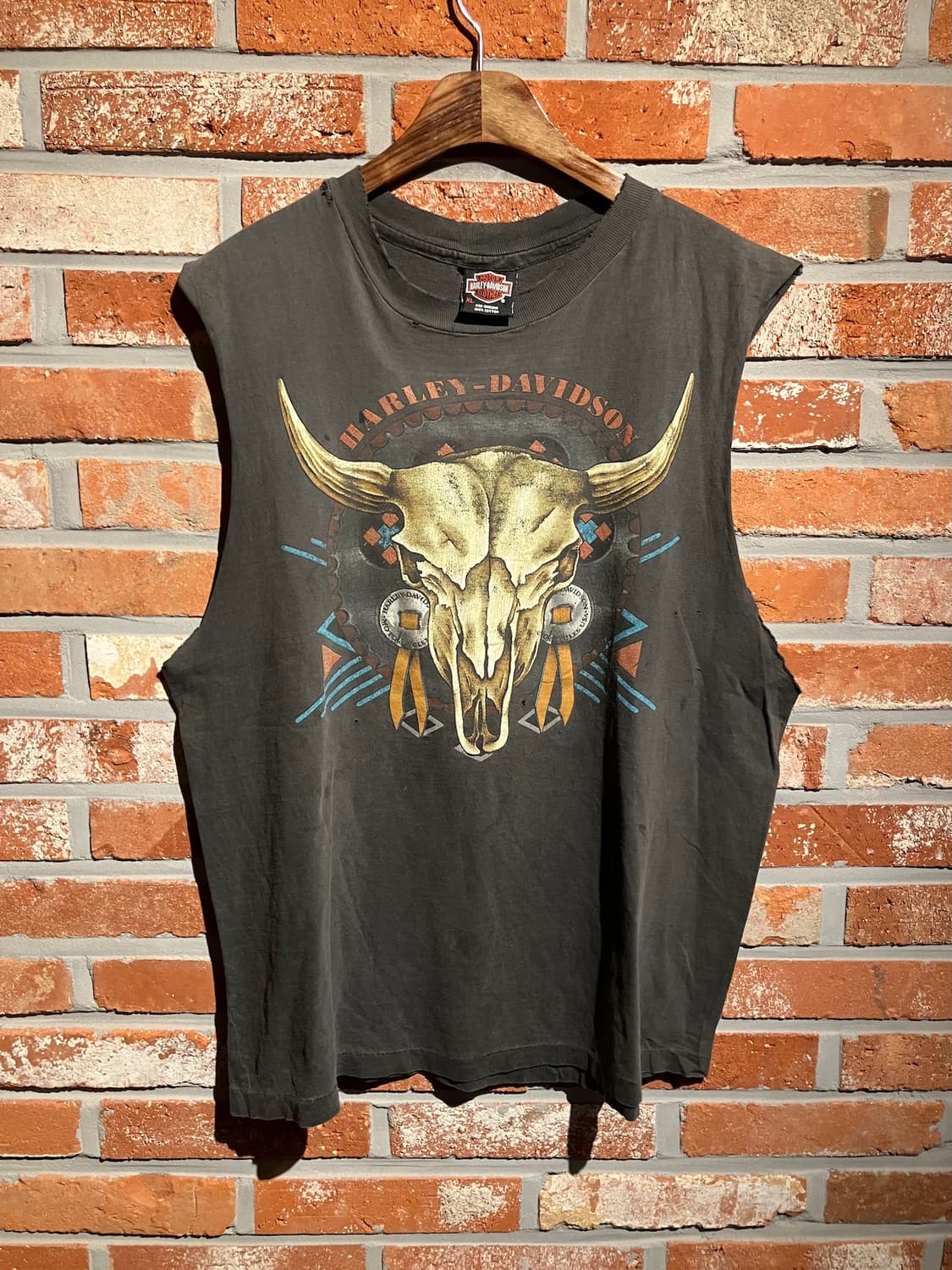 90s USA 빈티지 할리데이비슨 슬리브리스 나시 상품이미지2