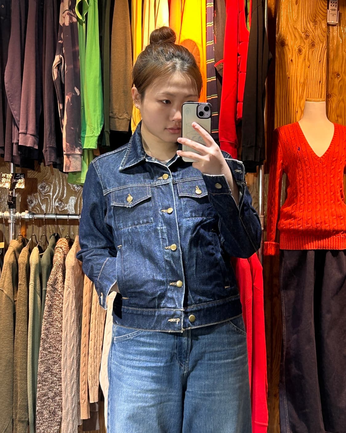 XS 아메리칸 어패럴 생지 데님 트러커 자켓 상품이미지1