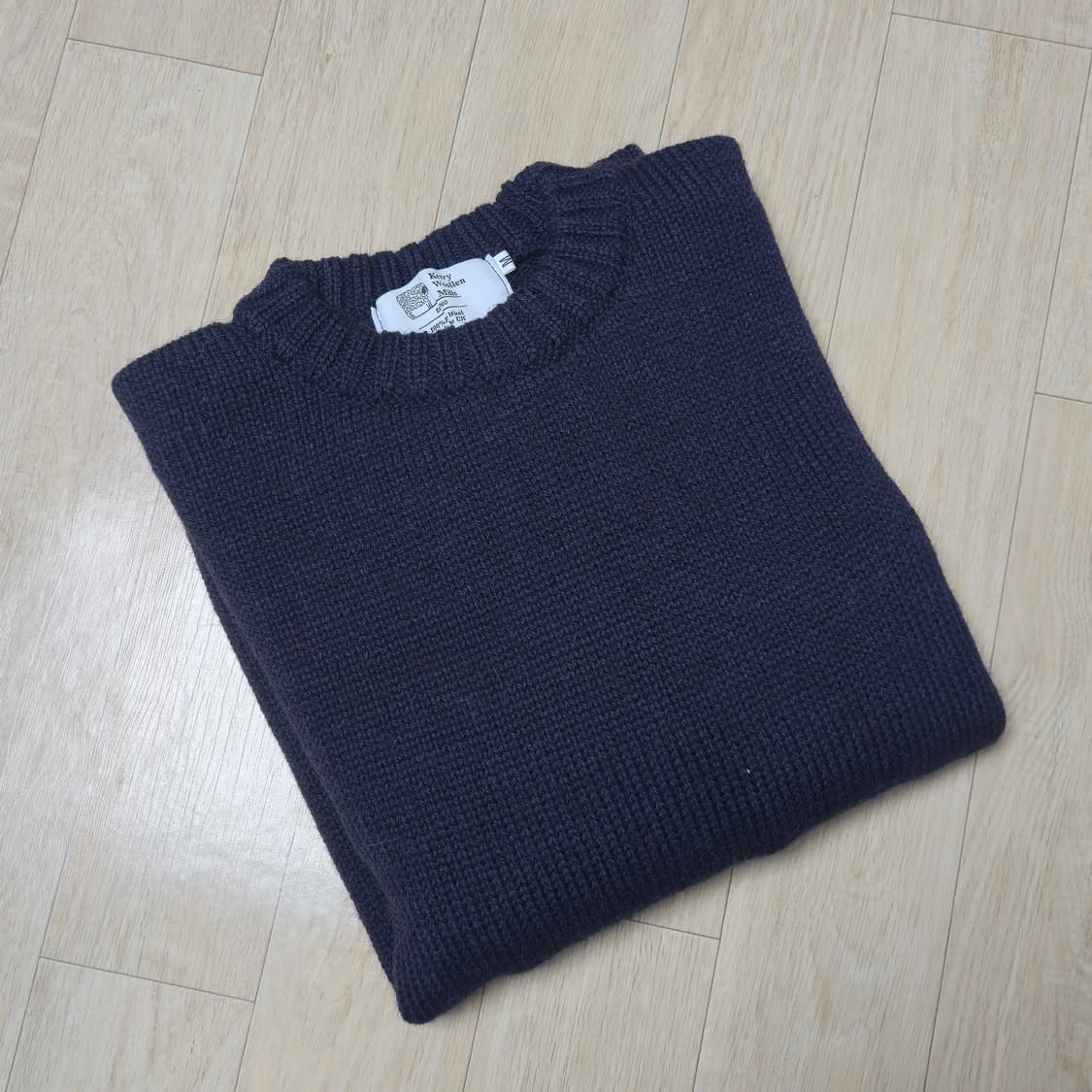 M)Kerry Woollen Mills 네이비 퓨어 울 니트 상품이미지5