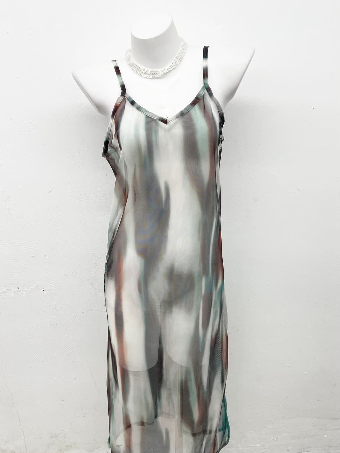 그런지 타이다이 메쉬 레이어드 원피스 상품이미지1