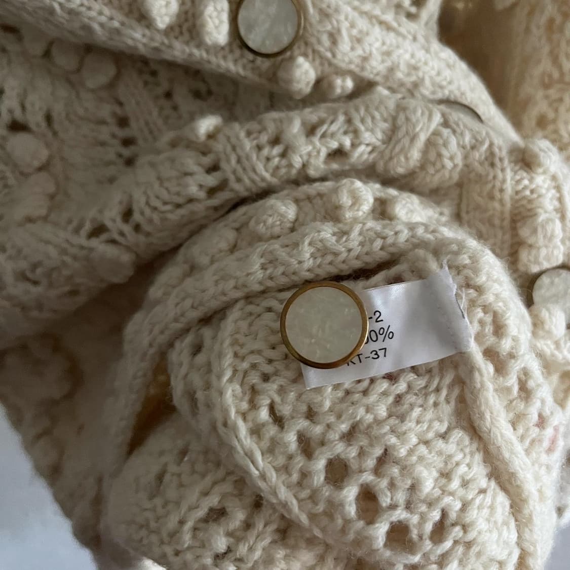 크림색 뜨개 가디건 상품이미지4